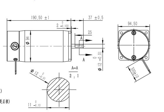 300W 500W Magnet Permanen Disikat Motor DC Torsi Tinggi 24V 48V Untuk Mesin Pemotong Rumput