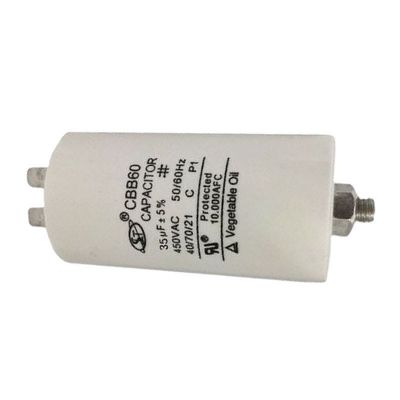 Kapasitor Motor Listrik CBB 30-100Uf Putaran Ganda Kelas C Untuk Motor Mesin Cuci